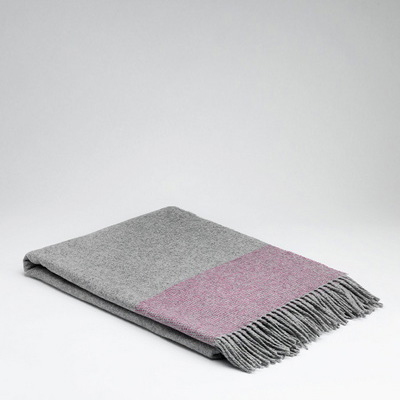 Cashmere & Lambswool Silver/Raspberry Плед