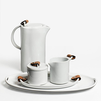Чайный набор белыми подносами 5 предметов Wyatt