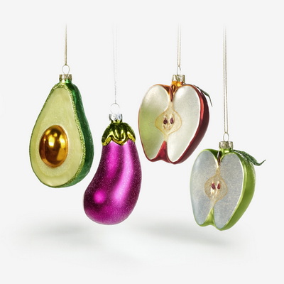 Vegies & Fruits Набор ёлочных игрушек 4 шт.