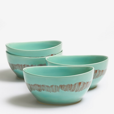 Ottolenghi Feast Azure / Red Stripes Набор чаш 4 шт.