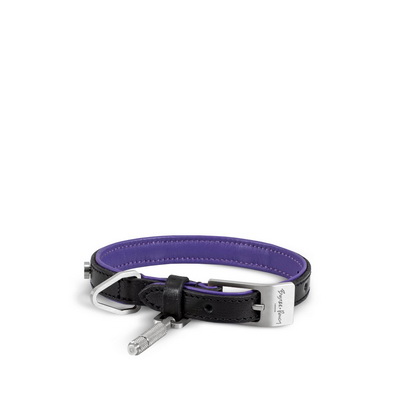 Black Purple Steel Ошейник для собак S