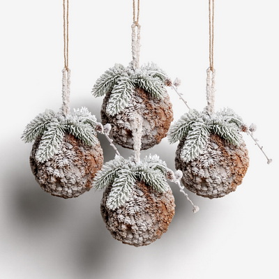 Cone-ball Snow Набор ёлочных шаров L 4 шт.