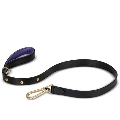 Black Purple Brass Wide Поводок для собак