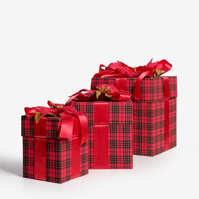 Royal Tartan Box Набор новогодних украшений 3 шт.