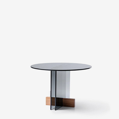 Vidro Smoked Glass / Walnut Стол приставной