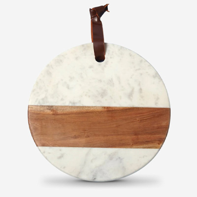 Marble & Wood Round Сервировочная доска