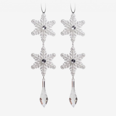 Jewel Snowflake Dangle Набор ёлочных игрушек 6 шт.