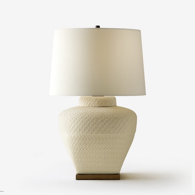 Isla White Leather Ceramic Настольная лампа S