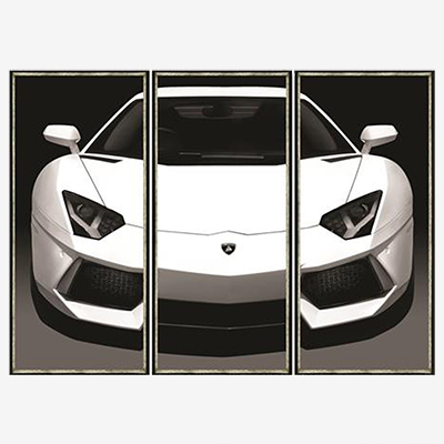 Постер в чёрной раме White Lamborghini Triptychs 