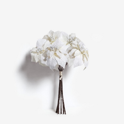 Poinsettia White Цветок декоративный 6 шт.