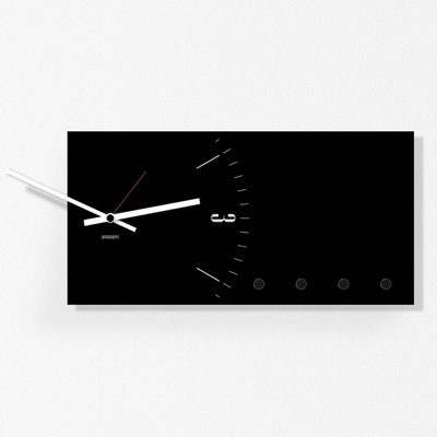 Clock & More Black Часы-настенный органайзер
