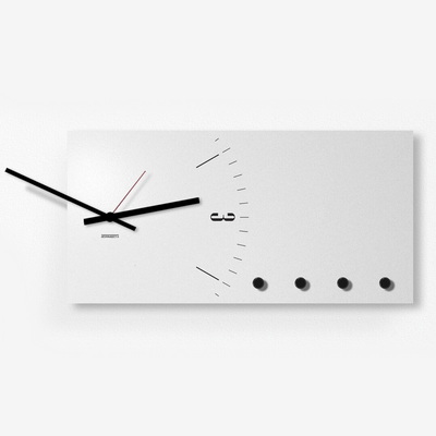 Clock & More White Часы-настенный органайзер