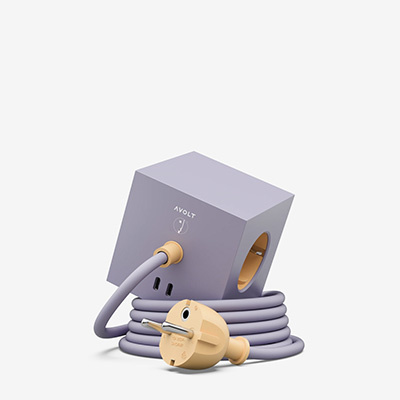 Удлинитель сиреневый c золотым Square 1 USB-С Bauhaus-Archiv 1,8 м 