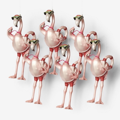 Lifeguard Flamingo Pink Набор ёлочных игрушек 6 шт.
