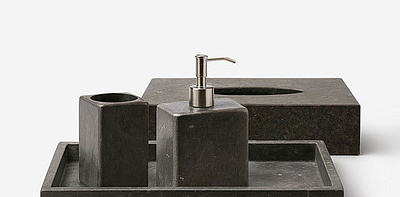 Набор для ванной комнаты 5 предметов, тёмно-серый, Hammam