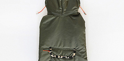 Olive Animal Print Пуховик для собак, размер 5