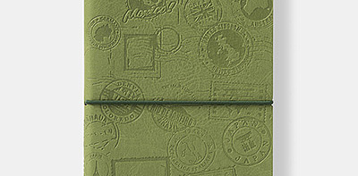 Ежедневник линованный в зелёной обложке Travel