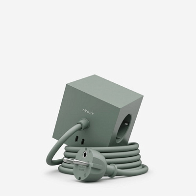 Удлинитель зелёный Square 1 USB-С 3 м
