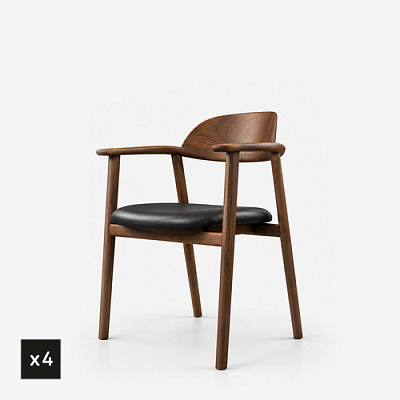 Комплект из 4 стульев Mati Walnut
