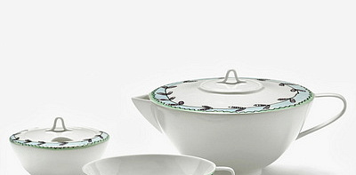 Чайный сервиз на 4 персоны Midnight Flowers Blossom Milk 