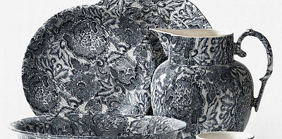 Faded Peony Indigo Сервиз на 6 персон