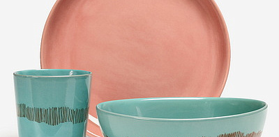 Сервиз на 4 персоны, розовый/голубой, Оттоленги Feast