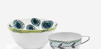 Сервиз для завтрака на 2 персоны Midnight Flowers Anemone & Blossom Milk 