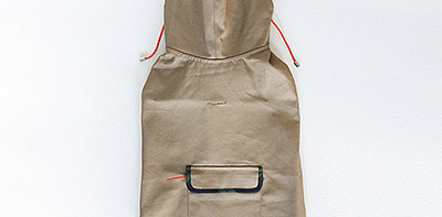 Khaki Tartan Дождевик для собак, размер 5