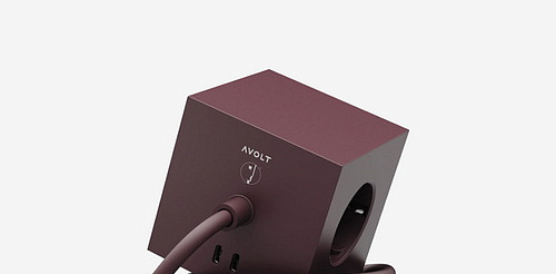 Удлинитель бордовый Square 1 USB-С 1,8 м