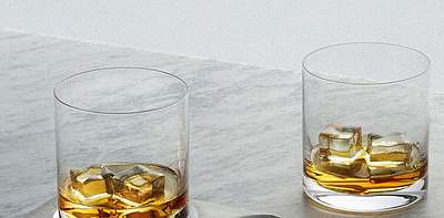 Machined Steel Whisky Поднос и 2 бокала