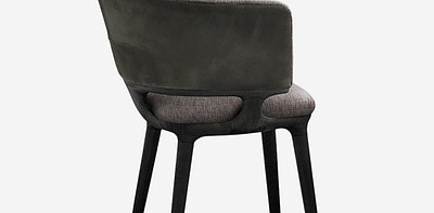 Curvado Ebony Fabric/Leather Feu Комплект из 4 стульев