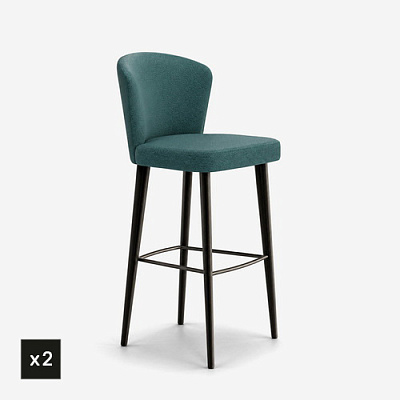 Комплект из 2 барных стульев Aston Petrolio/Moka 