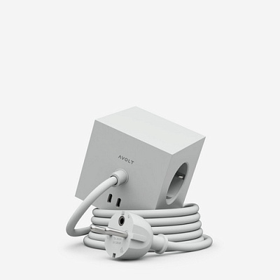 Удлинитель серый Square 1 USB-С 3 м
