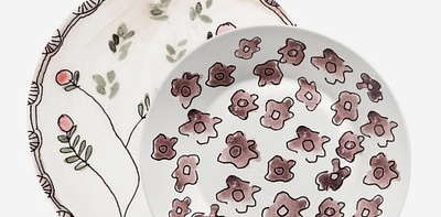 Сервиз для завтрака на 2 персоны Midnight Flowers Mirtillo & Viola