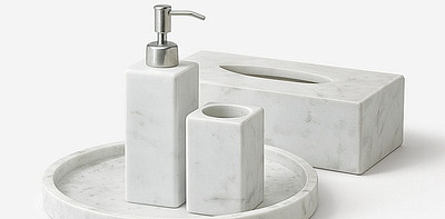 Набор для ванной комнаты 5 предметов, белый, Hammam