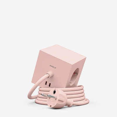 Удлинитель розовый Square 1 USB-С 1,8 м