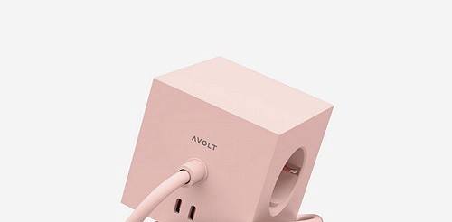 Удлинитель розовый Square 1 USB-С 1,8 м