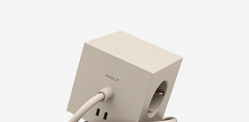 Удлинитель бежевый Square 1 USB-C 1,8 м