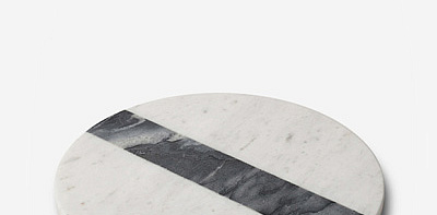 White & Gray Round Сервировочная доска L