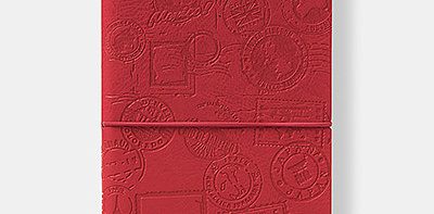 Ежедневник линованный в красной обложке Travel