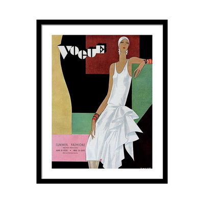 Vintage Vogue Magazine Cover of a Woman Постер Vintage Vogue Magazine Cover of a Woman Постер