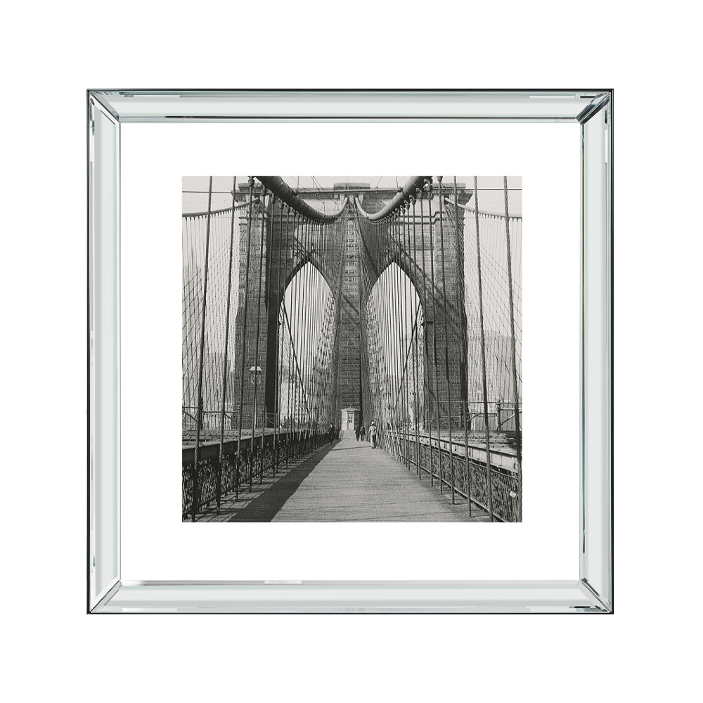 The Brooklyn Bridge Manhattan Постер плетеное кресло равенна коричневое с белой подушкой