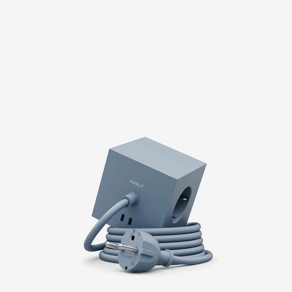 Square 1 Shark Blue Удлинитель USB-C 1,8 м