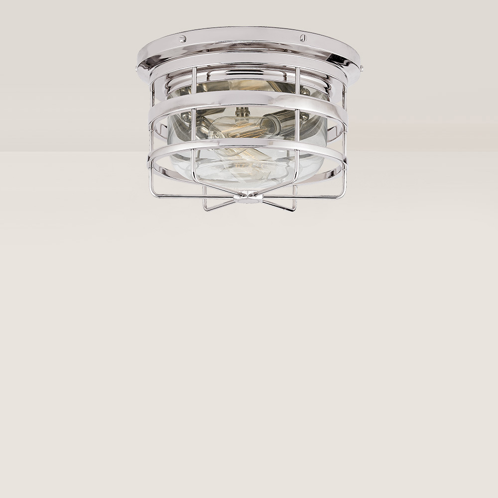 Crosby Nickel / Clear Glass Потолочный накладной светильник светильник sp loft surface s170 10w day4000 bk 24 deg arlight ip40 металл 3 года