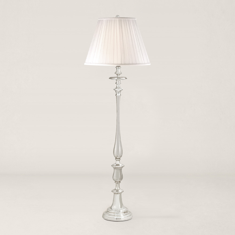 Darien Silver Напольная лампа абажур деревянный
