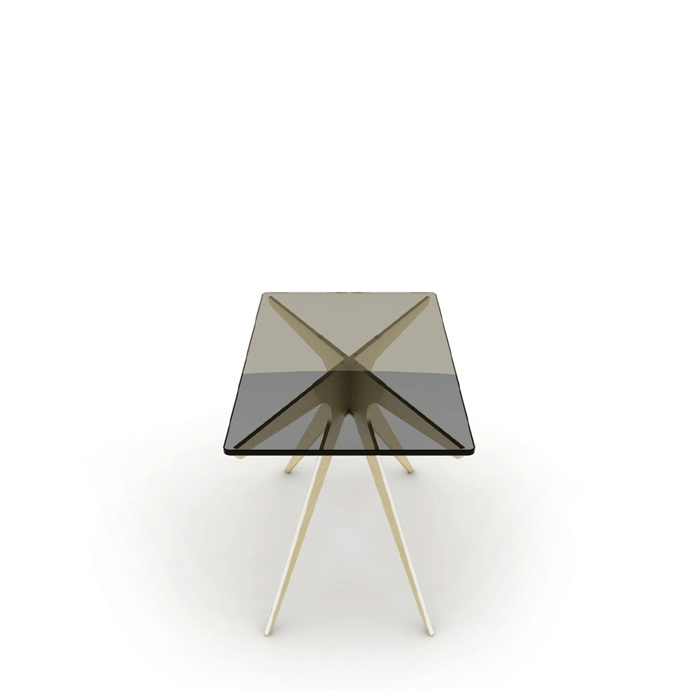 Dean Rectangular Smoked / Brass Стол приставной superquadra rectangular calacatta стол кофейный