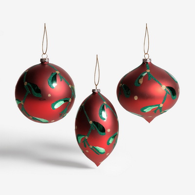 Mistletoe Red Набор ёлочных шаров 3 шт.