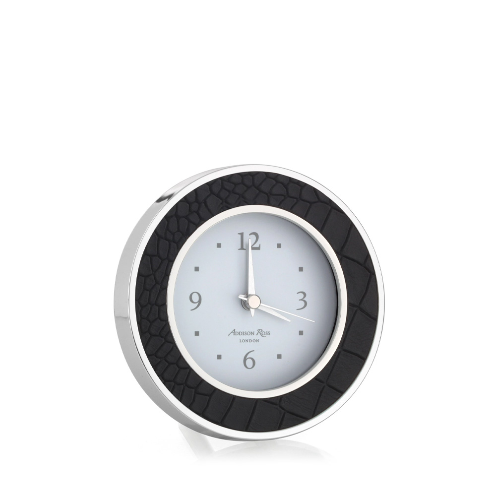 Croc Black Часы настольные с будильником enamel   часы настольные с будильником