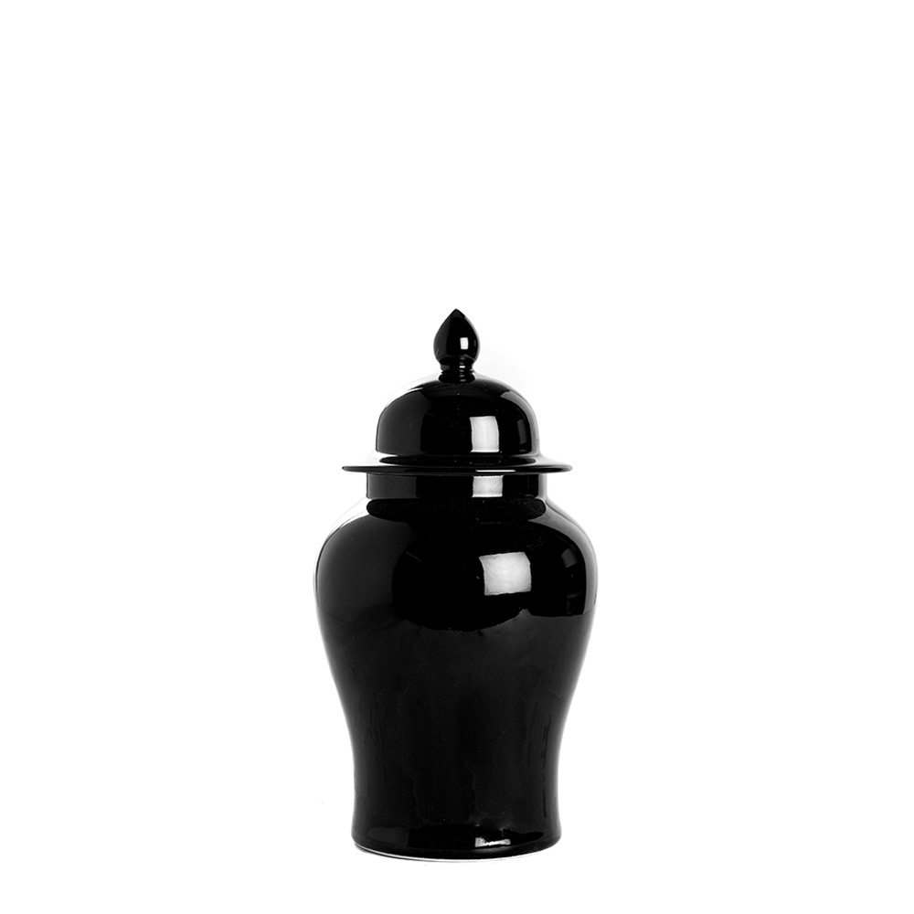 Temple Imperial Black Ваза с крышкой S nero black набор для ванной комнаты