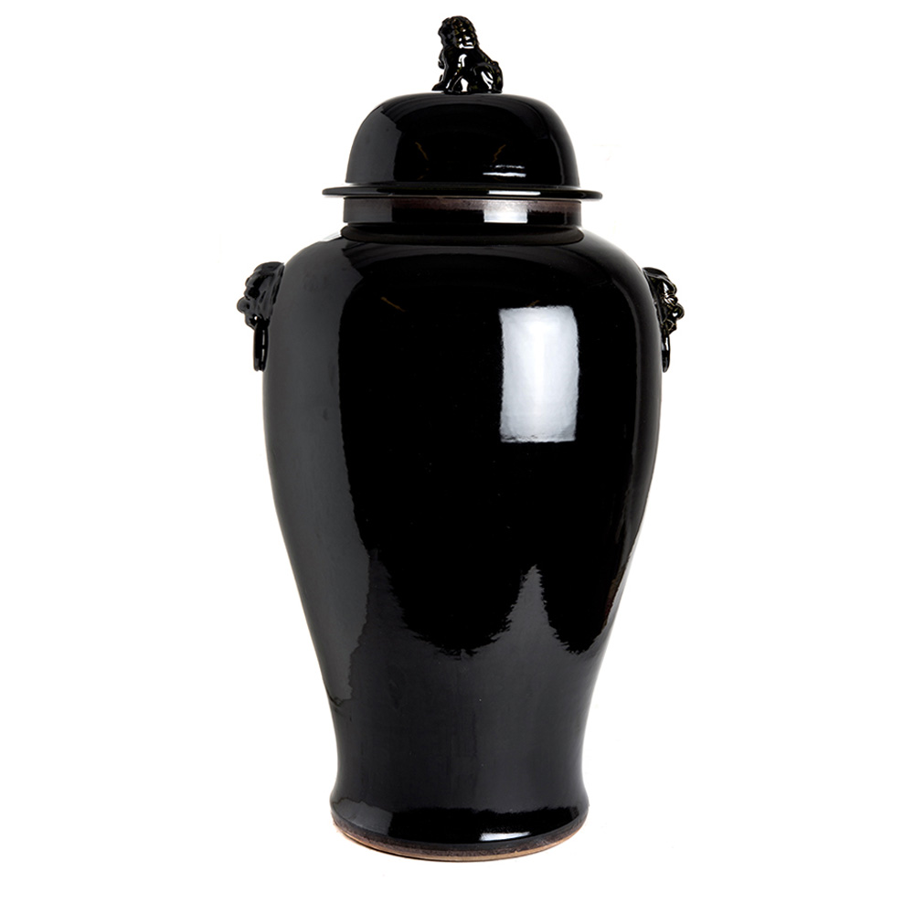 Temple Lion Imperial Black Ваза с крышкой ваза glasar с крышкой тигр 17х17х37 см